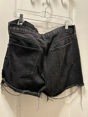 Old Navy Black High-Waist Raw Hem Denim Shorts